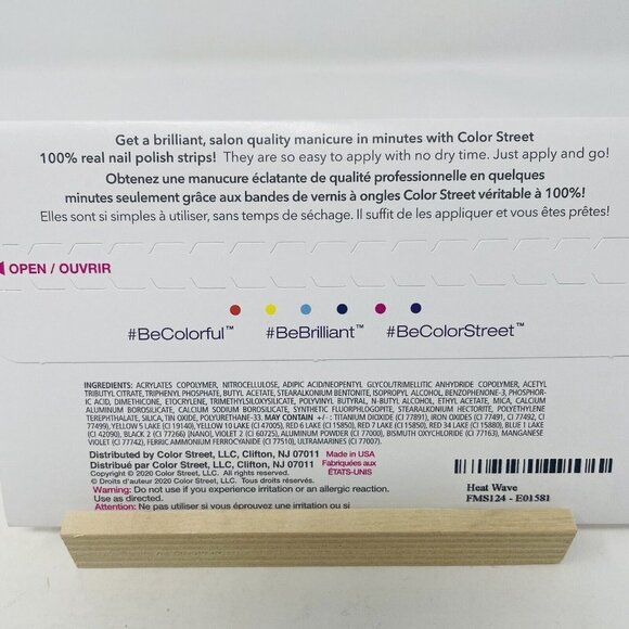 Color Street 100% Real Nail Polish Strips Heat Wave Orange Shimmer 16 Pieces - Picture 5 of 5